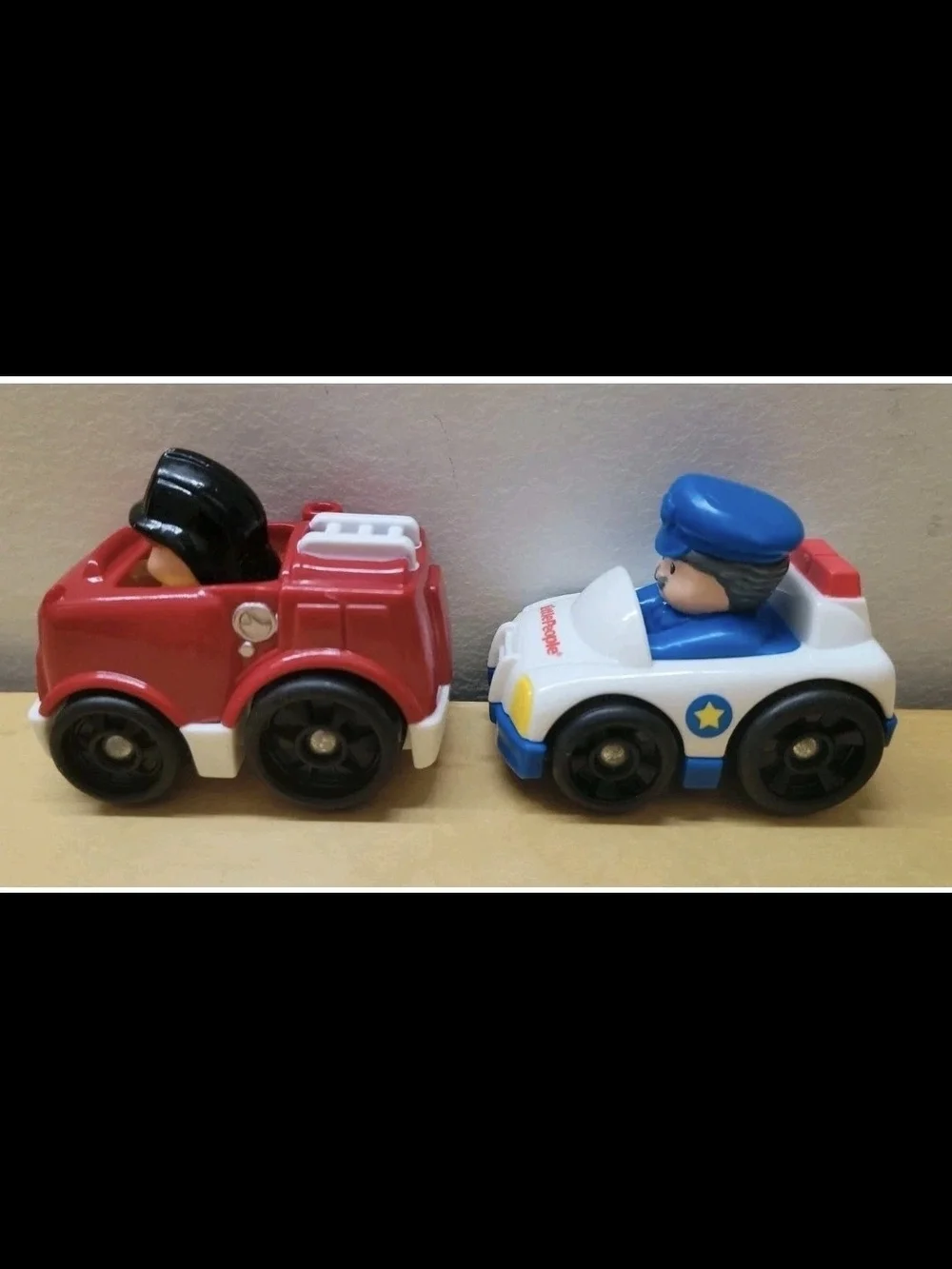 Fisher-Price Little People Red Fire Truck & White Police Car Set